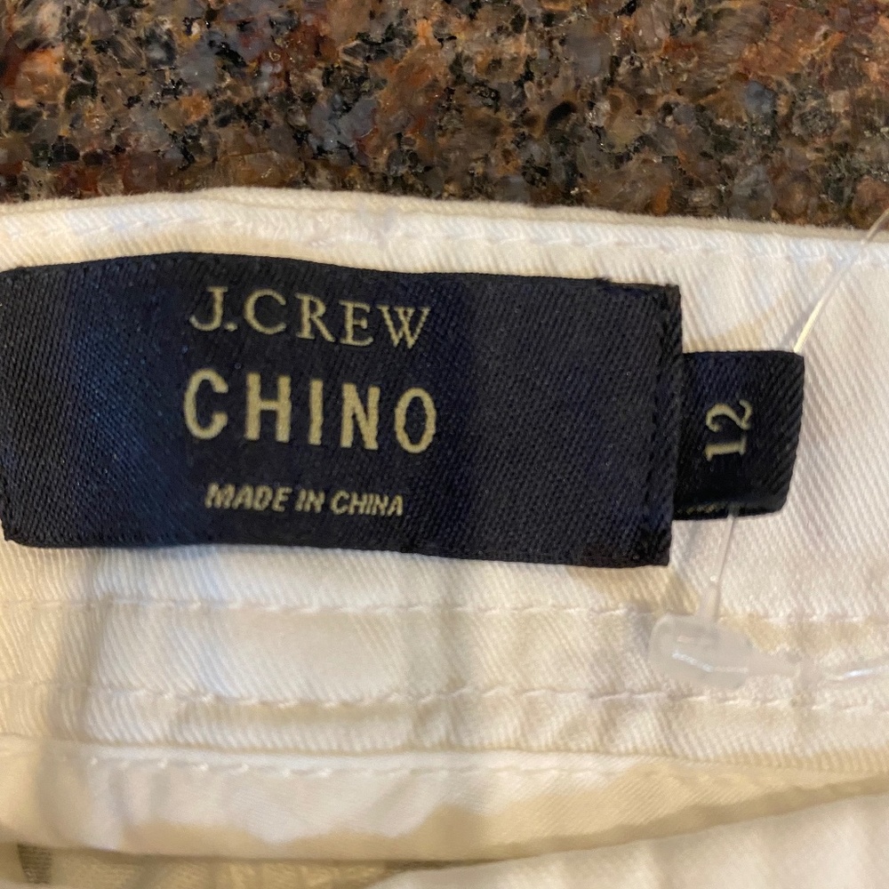 NWT JCrew Chino White/Cream sz 12